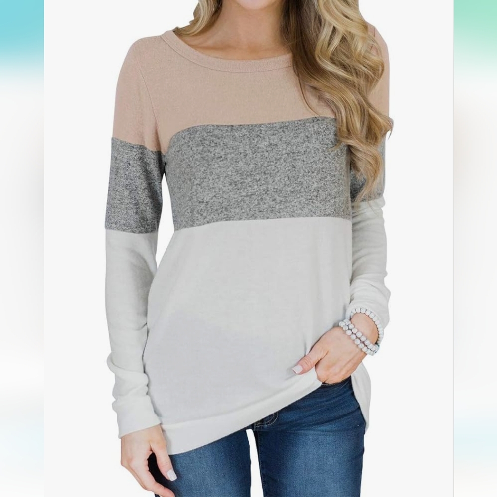 NWT Color Block Long Sleeve Shirt Sweatshirt Size S